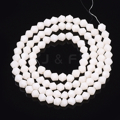 Opaque Solid Color Glass Beads Strands GLAA-Q080-4mm-B04-1