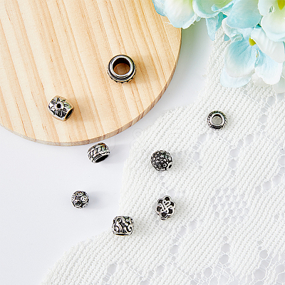 8Pcs 8 Style 316 Surgical Stainless Steel Beads STAS-UN0046-61-1