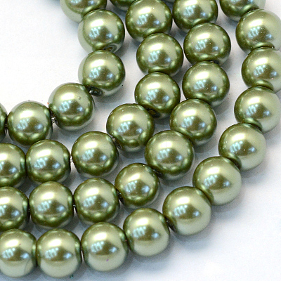 Baking Paint Glass Pearl Bead Strands X-HY-Q003-3mm-49-1