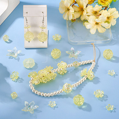 130Pcs 8 Styles Plating Acrylic Beads OACR-TA0004-51A-1