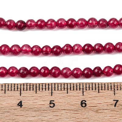 Natural White Jade Round Bead Strands G-A130-3mm-F01-1
