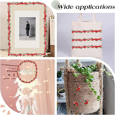 15 Yards Flower Polyester Embroidery Lace Ribbon OCOR-WH0070-77F-1