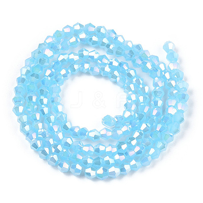 Imitation Jade Electroplate Glass Beads Strands LS-EGLA-A039-J2mm-B03-1