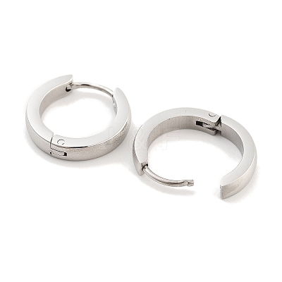 Tarnish Resistant Frosted 304 Stainless Steel Huggie Hoop Earrings for Women EJEW-C096-31B-P-1