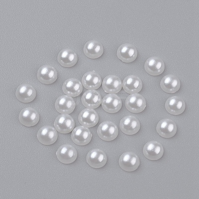 Half Round Domed Imitated Pearl Acrylic Cabochons OACR-H001-4-1