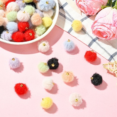 20Pcs Plush Pompom Pendants FIND-YW0008-65A-1