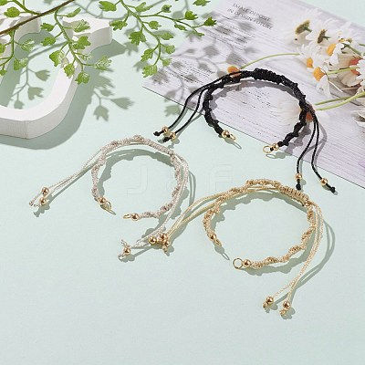 Adjustable Polyester Thread Braided Beaded Bracelet Making AJEW-JB00895-1