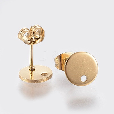 Ion Plating(IP) 304 Stainless Steel Stud Earring Findings X-STAS-K184-01-01G-1