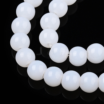Imitation Jade Glass Beads Strands GLAA-T032-J4mm-01-1