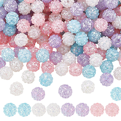 Opaque Acrylic Beads SACR-WH0001-34-1