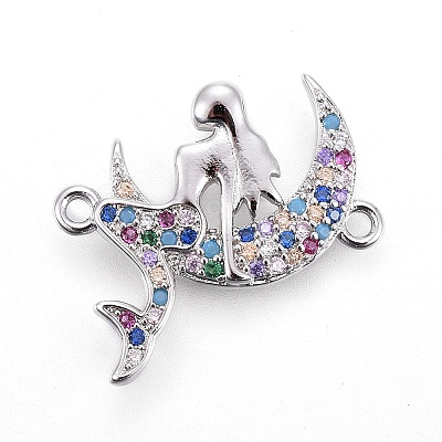 Brass Micro Pave Cubic Zirconia Links ZIRC-F093-32-1