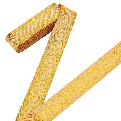 7M Polyester Jacquard Floral Ribbons SRIB-WH0011-140B-1