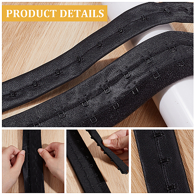 20 Yards 2 Styles Polyester Hook and Iron Eye Tape FIND-BC0013-99B-1