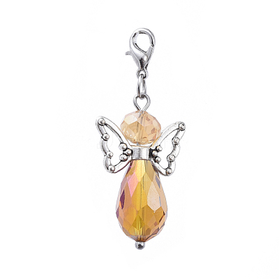 Faceted Glass Pendants HJEW-JM00393-M-1