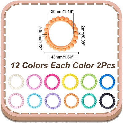 24Pcs 12 Colors Opaque Acrylic Bead Frames SACR-AR0001-22-1