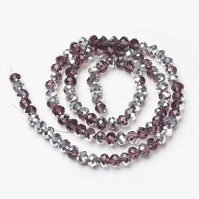 Electroplate Transparent Glass Beads Strands LS-EGLA-A034-T4mm-M14-1