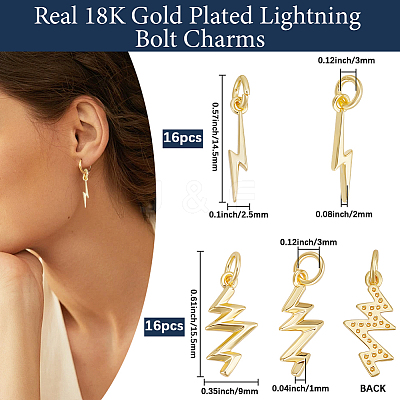 36Pcs 2 Styles Brass Pendants KK-BBC0017-93-1