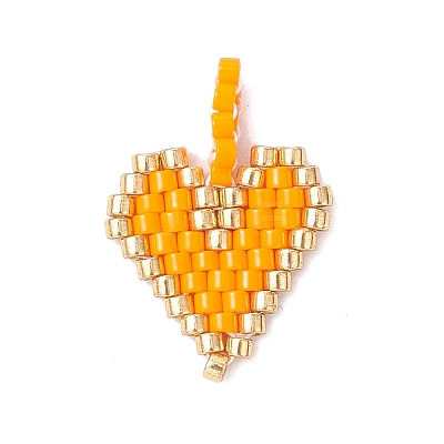 2Pcs 2 Styles Glass Seed Beaded Pendants PALLOY-MZ00883-04-1