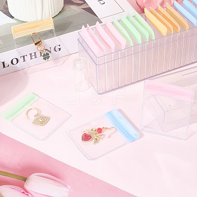 Rectangle Transparent ABS Plastic Jewelry Storage Boxes with Lid and PVC Bags CON-WH20001-17A-1