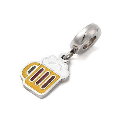 304 Stainless Steel Enamel European Dangle Charms STAS-D153-05D-P-1