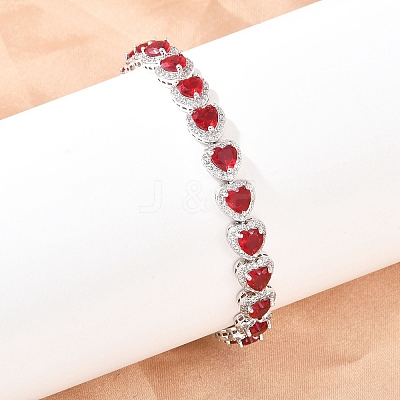Platinum Tone Brass Micro Pave Cubic Zirconia Tennis Bracelets BJEW-B160-03P-07-1