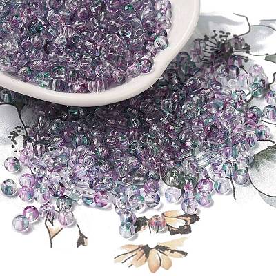 Transparent Colours Glass Round Beads SEED-F006-05A-12-1