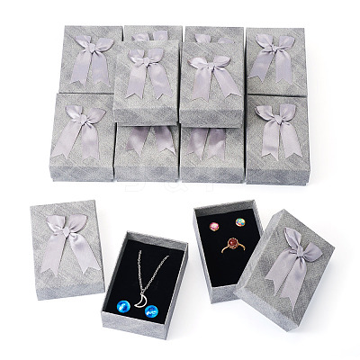 Rectangle Paper Jewelry Set Storage Gift Boxes with Bowknot CON-TAC0014-12A-1