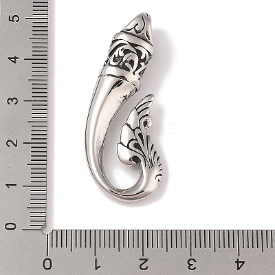 304 Stainless Steel Hook Clasps STAS-C109-09AS-1