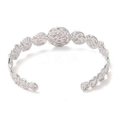 Non-Tarnish 304 Stainless Steel Round Open Cuff Bangles BJEW-L682-018P-1