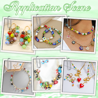 180Pcs 6 Styles Handmade Millefiori Glass Bead Strands LAMP-LT0001-07-1