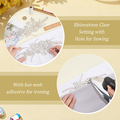 Flower Resin Rhinestone Decorative Corsages for Clothing Accessories PATC-WH0021-064C-1