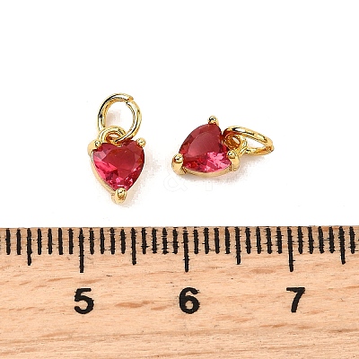 Brass Micro Pave Cubic Zirconia Charms KK-P192-08-G09-1