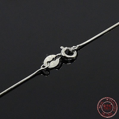 Anti-Tarnish Trendy Unisex Rhodium Plated 925 Sterling Silver Snake Chain Necklaces X-STER-M034-B-08-1