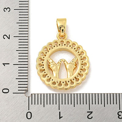 Brass Micro Pave Clear Cubic Zirconia Pendants LS-KK-U007-01G-07-1