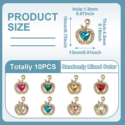 10Pcs UV Plating Alloy Pendants ALRI-TADJ0001-04-1