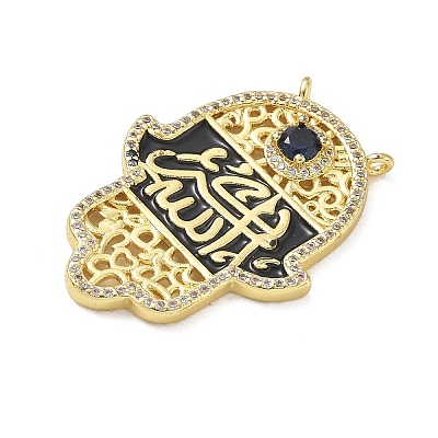 Brass Micro Pave Clear Cubic Zirconia Pendants CU-CBA6B6F-23G-B-1