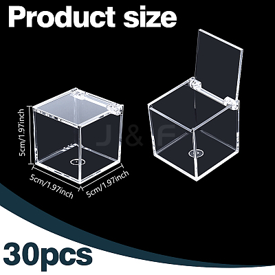 30Pcs Square Transparent PS Plastic Minifigures Display Cases ODIS-GA0001-85-1