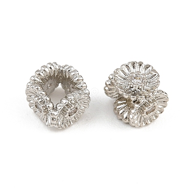Brass Micro Pave Clear Cubic Zirconia Beads CU-CBA6A75-34P-1