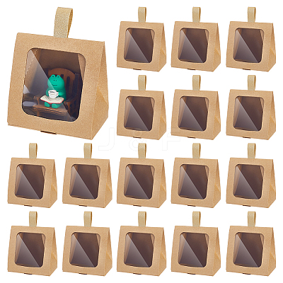 Cardboard Paper Cake Boxes with Plastic Visible Window and Handle CON-WH0117-04A-1