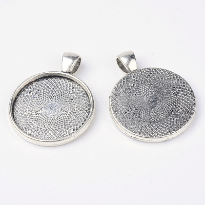 Tibetan Style Alloy Pendant Cabochon Settings PALLOY-K109-37AS-NR-1