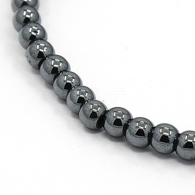 Elastic Non-Magnetic Synthetic Hematite Beaded Stretch Bracelets BJEW-O017-02-1
