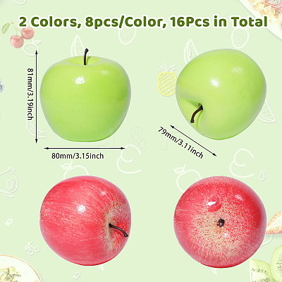 16Pcs 2 Colors Foam Imitation Apple DJEW-CA0001-42-1