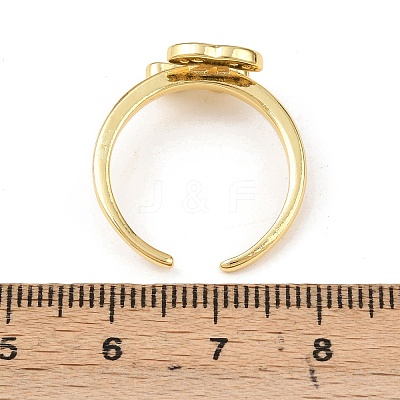 Brass Micro Pave Cubic Zirconia Cuff Rings for Women RJEW-B153-03G-1