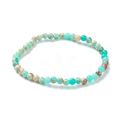 Synthetic Shoushan Stone Beaded Stretch Bracelets BJEW-D446-A-19-1