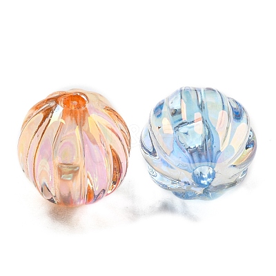 UV Plating Transparent Acrylic Beads MACR-D024-08-1