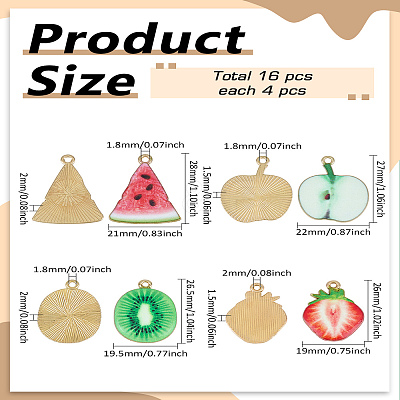 16Pcs 4 Styles Alloy Pendants FIND-LP0004-36-1