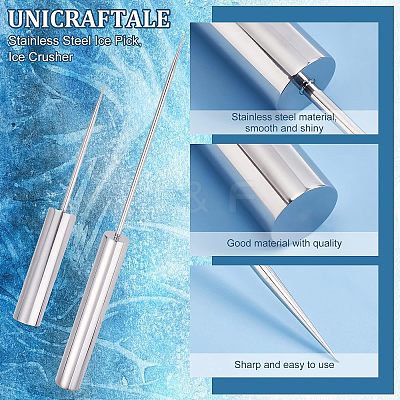 2Pcs 2 Style 201 Stainless Steel Ice Pick TOOL-UN0001-14-1