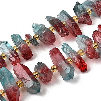 Electroplated Natural Quartz Crystal Beads Strands G-F800-D16-1
