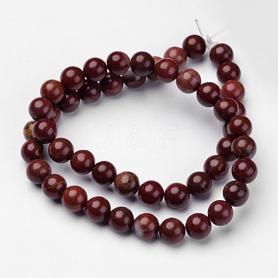 Natural Red Jasper Beads Strands G-D809-15-8mm-1