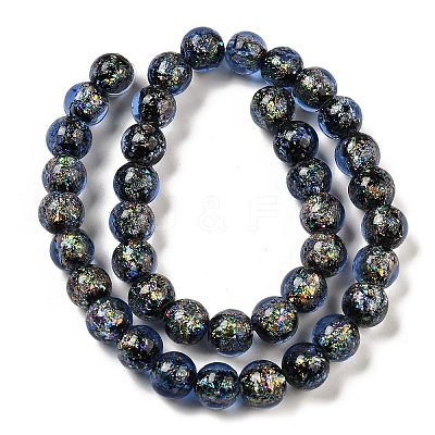 Handmade Dichroic Foil Glass Beads Strands DICH-U001-05E-1